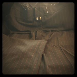 Black trousers with red pinstripe